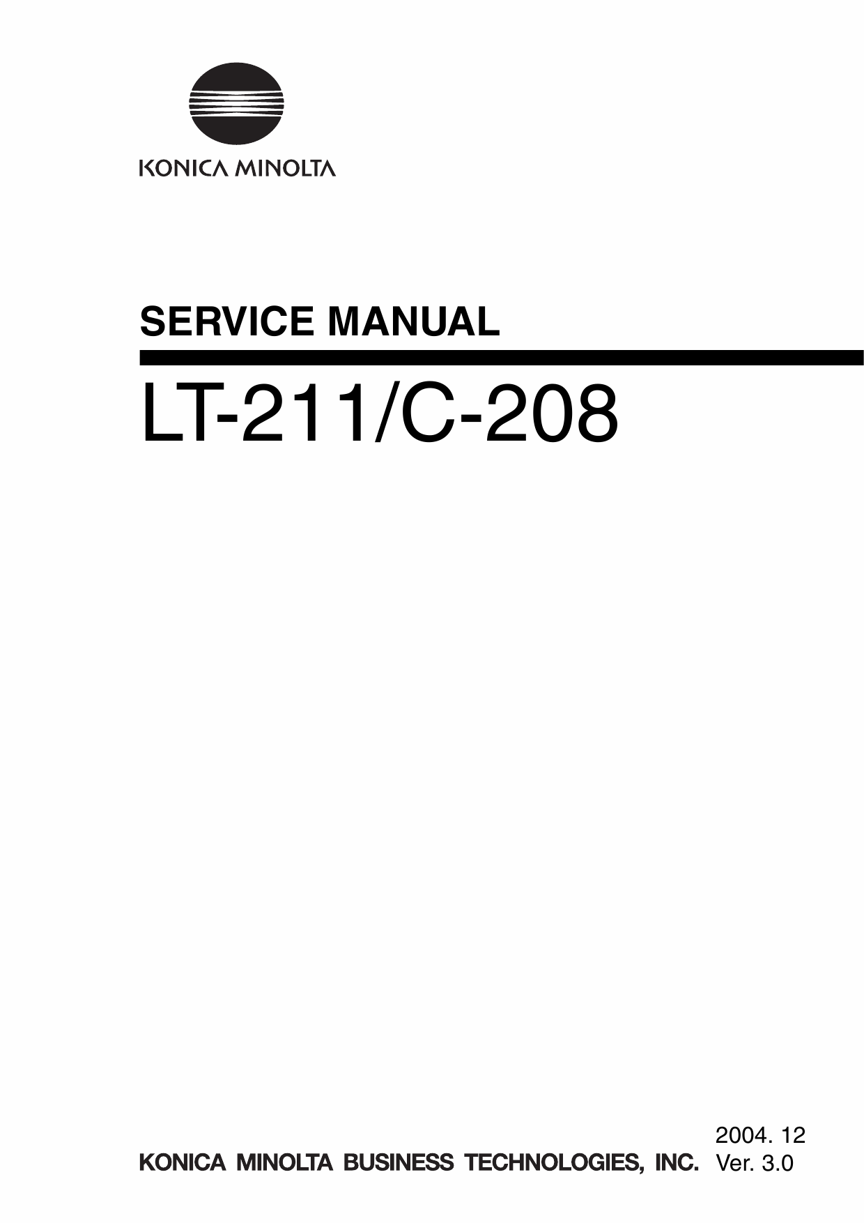 Konica-Minolta Options LT-211 C-208 Service Manual-1